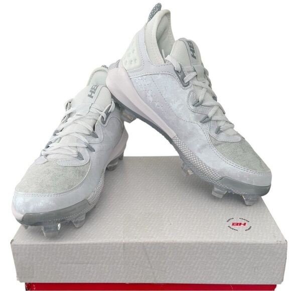 Under Armour Harper 8 Elite TPU White Molded Baseball Cleats Size 7.5 - Picture 1 of 13